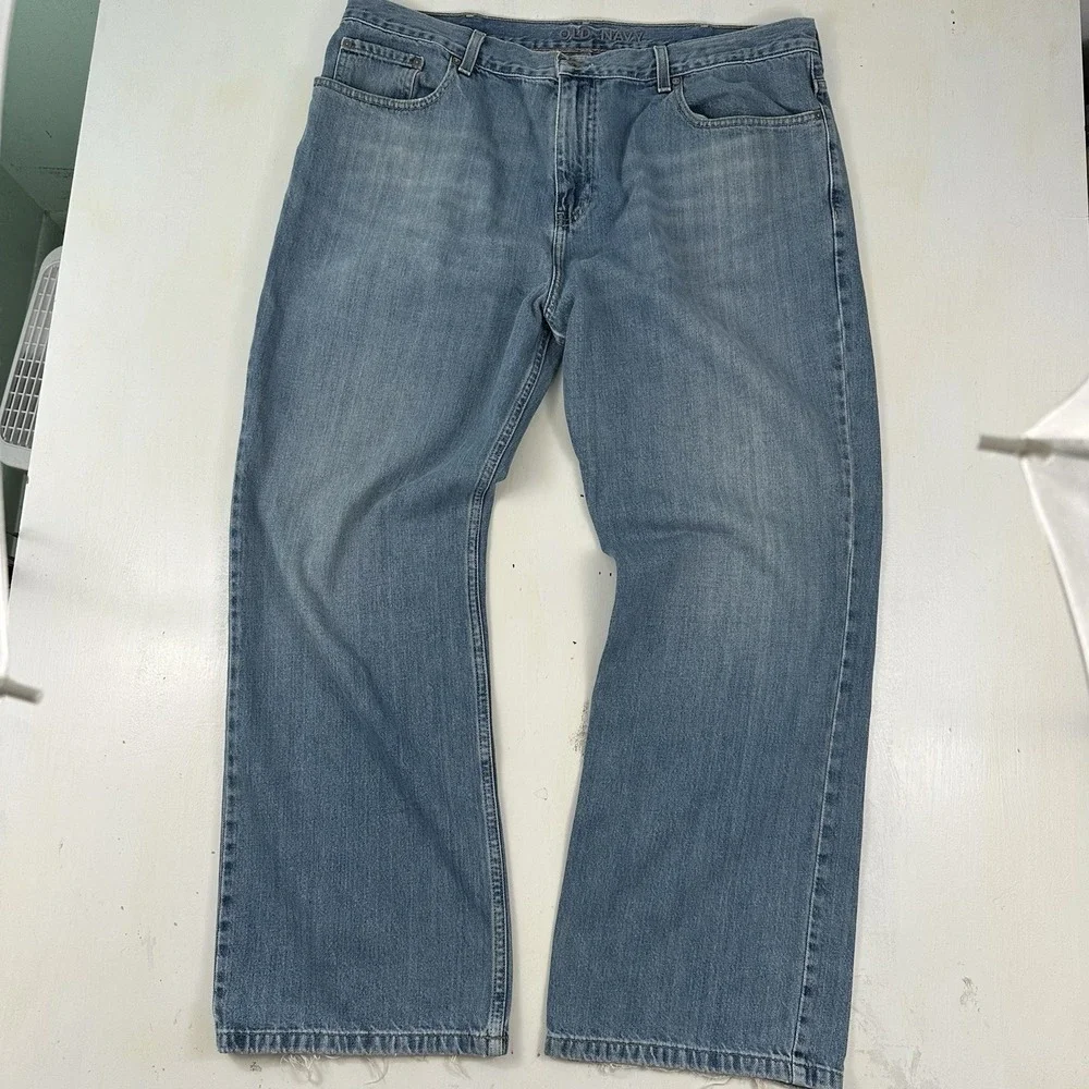 Vintage Old Navy Loose Jeans Mens 40x32 Baggy Fit Light Wash Blue Denim Y2K‎